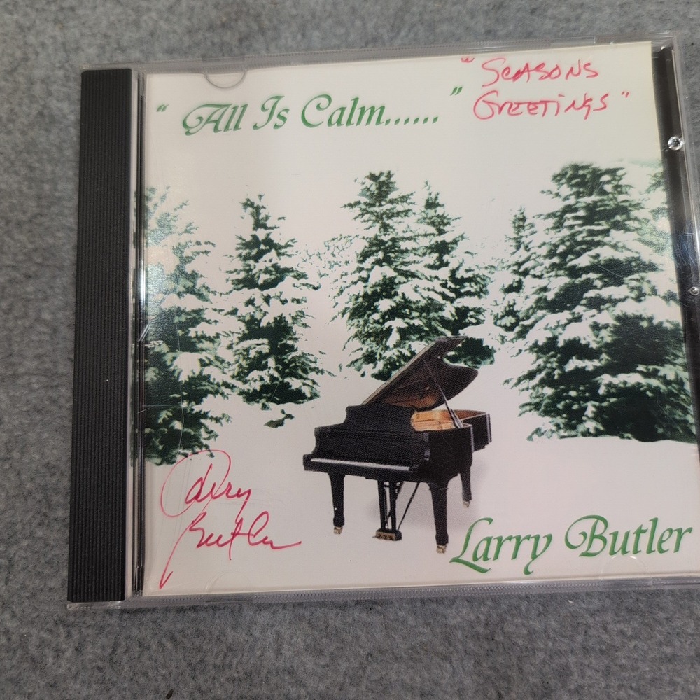 Larry Butler All‎ Is Calm Greetings CD Christmas Music Piano Winter Trees